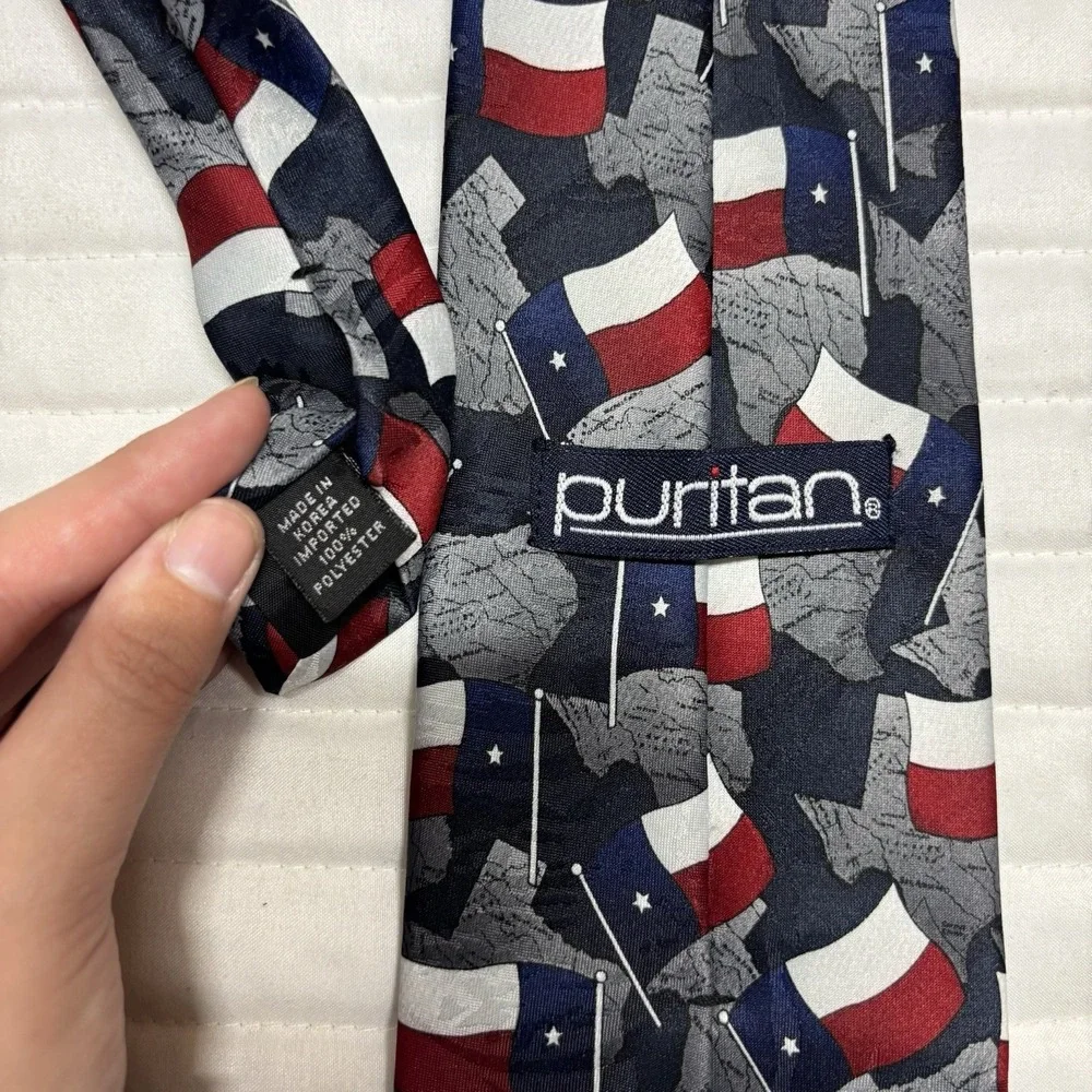 Puritan Men's Neck Tie Multi-Color Polyester Texas State Flag Design